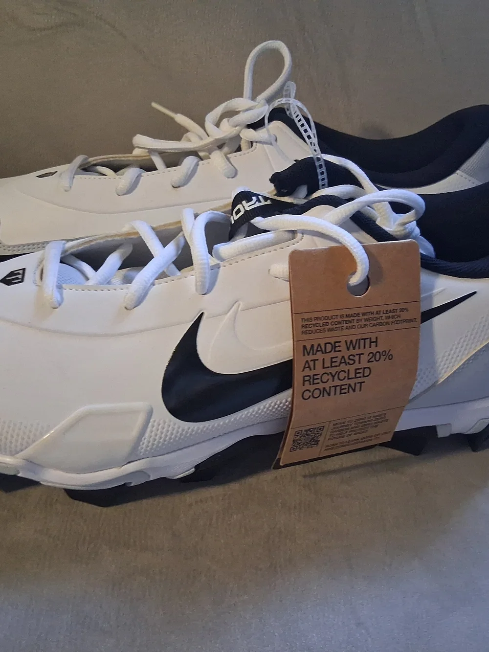 Nike Size 14 Force Trout 9 Keystone White Black Baseball Cleats FB9728-100 Men's